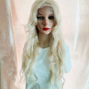 Blonde curly lace front wig 100% human hair